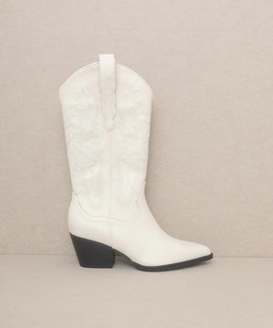 Elevated Western Boot - Silver, Off White