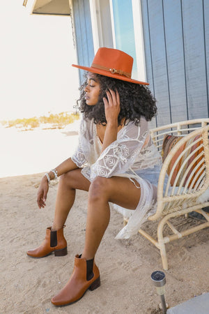 Flat Brim Buckle Hat Hats & Hair Leto Collection 