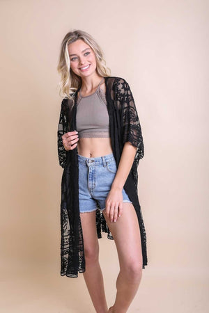 Floral Mandala Mesh Kimono Ponchos Leto Collection 