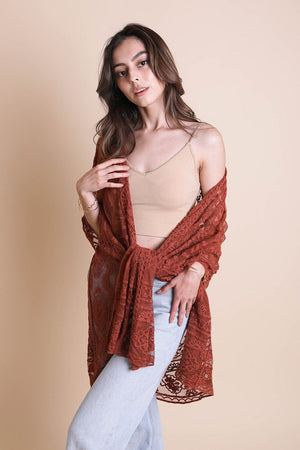 Floral Mandala Mesh Kimono Ponchos Leto Collection 