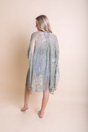 Floral Mandala Mesh Kimono Ponchos Leto Collection 