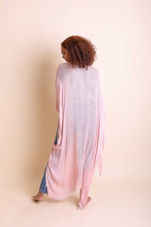 Frayed Trim Kimono Ponchos Leto Collection 