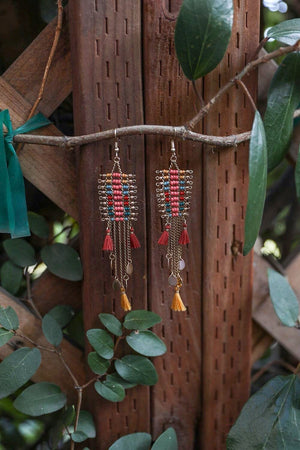 Fringe Seed Bead Earring Jewelry Leto Collection 