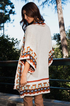 Kachina Tapestry Knit Cardigan Ruana Ponchos Leto Collection 