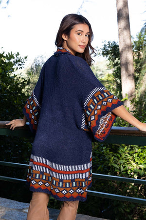 Kachina Tapestry Knit Cardigan Ruana Ponchos Leto Collection 