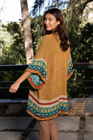 Kachina Tapestry Knit Cardigan Ruana Ponchos Leto Collection 