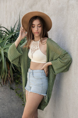 Knit Netted Cardigan Ponchos Leto Collection 