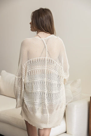 Knit Netted Cardigan Ponchos Leto Collection 