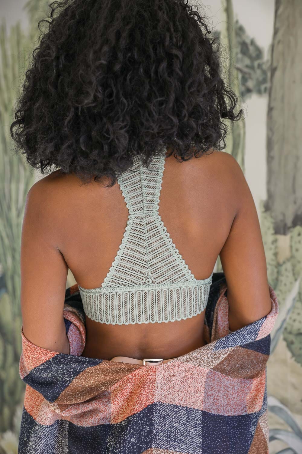 Lace Boho Racerback Bralette Bralette Leto Collection Small Sage 