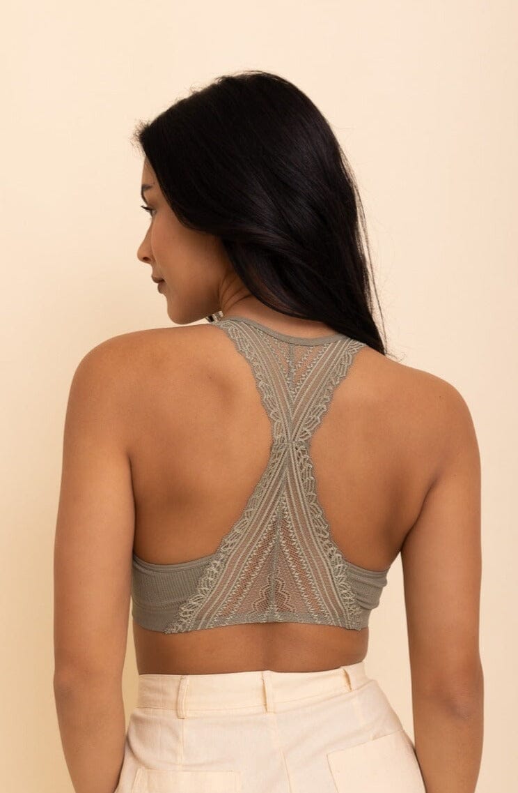 Lacey Racerback Seamless Bralette Bralette Leto Collection Small Sage 