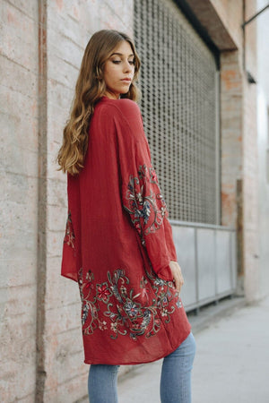 Long Floral Kimono Cardigan Kimono Leto Collection 