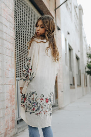 Long Floral Kimono Cardigan Kimono Leto Collection 