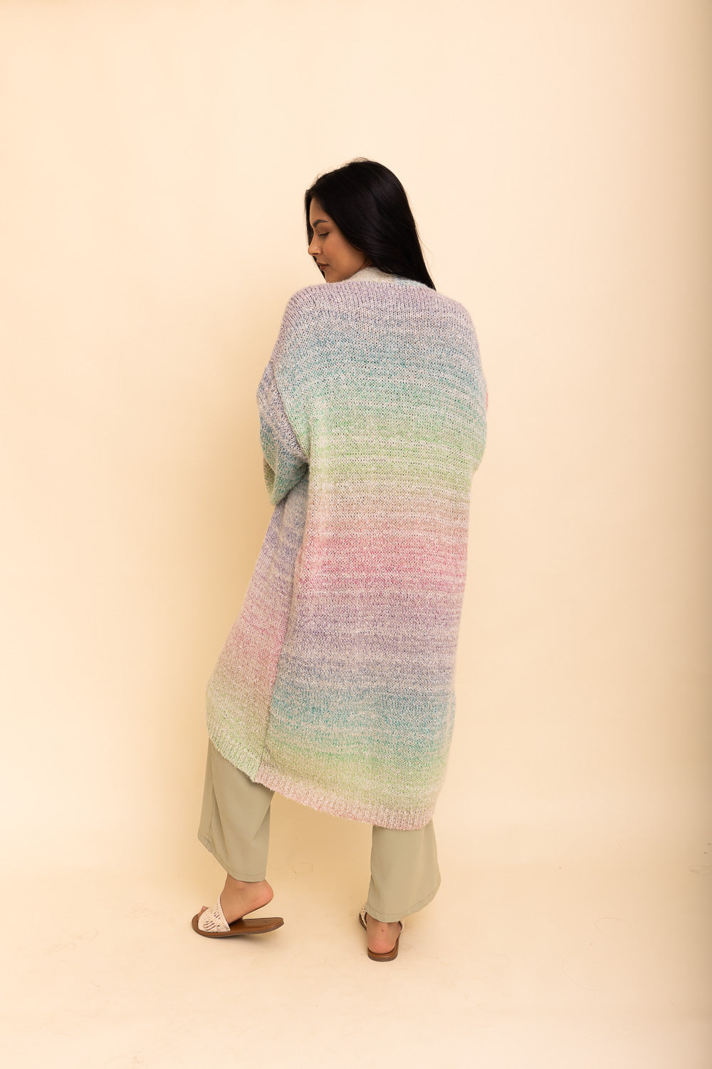 Lounge Around Longline Ombre Cardigan Ponchos One Size /