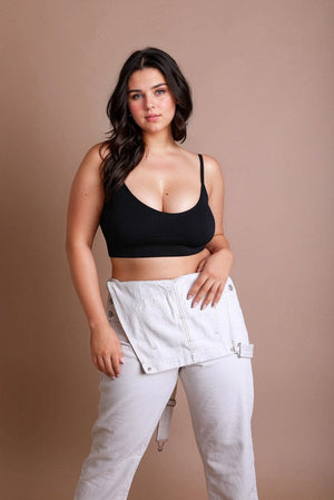 Low Back Seamless Bralette Plus Plus Size Leto Collection Black 