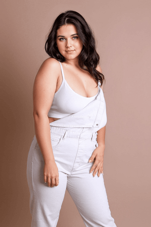 Low Back Seamless Bralette Plus Plus Size Leto Collection White 