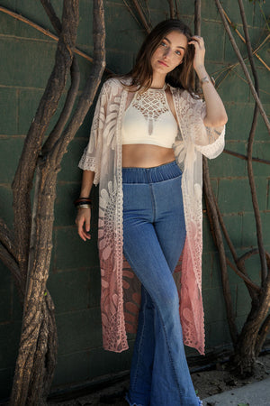 Ombre Bohemian Lace Kimono