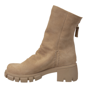 NAKED FEET - PROTOCOL in BEIGE Heeled Mid Shaft Boots