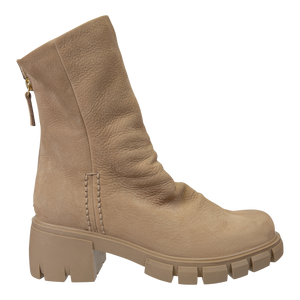 NAKED FEET - PROTOCOL in BEIGE Heeled Mid Shaft Boots