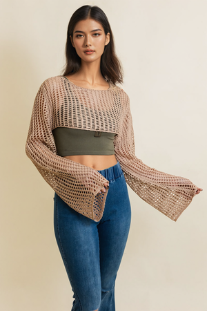 Loom Knitted Cropped Sweater