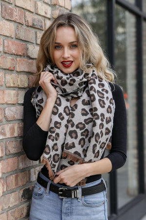 Reversible Leopard Blanket Scarf Scarves Leto Collection 