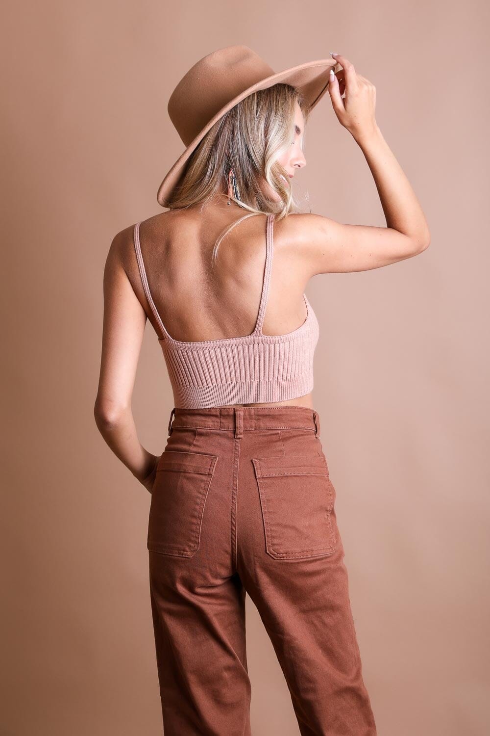 Rib Knit Lounge Brami ❤️ Bralette Leto Collection XS/S Blush 