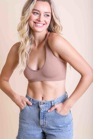 Ribbed Racerback Bralette Bralette Leto Collection XS/S Nude 