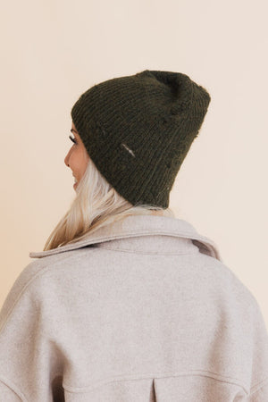 Rugged Edge Distressed Knit Beanie Beanies Leto Collection 