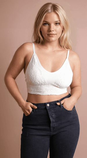 Seamless Padded Textured Brami Plus Size Plus Size Leto Collection 