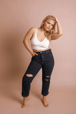 Seamless Padded Textured Brami Plus Size Plus Size Leto Collection Ivory 