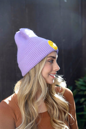 Smiley Face Ribbed Beanie 🙂 Beanies Leto Collection 