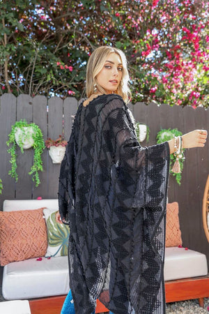 Soft Embroidered Zig Zag Kimono Kimono Leto Collection 