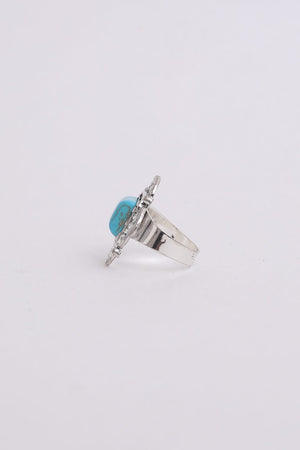 Square Cut Adjustable Turquoise Ring Jewelry Leto Collection 