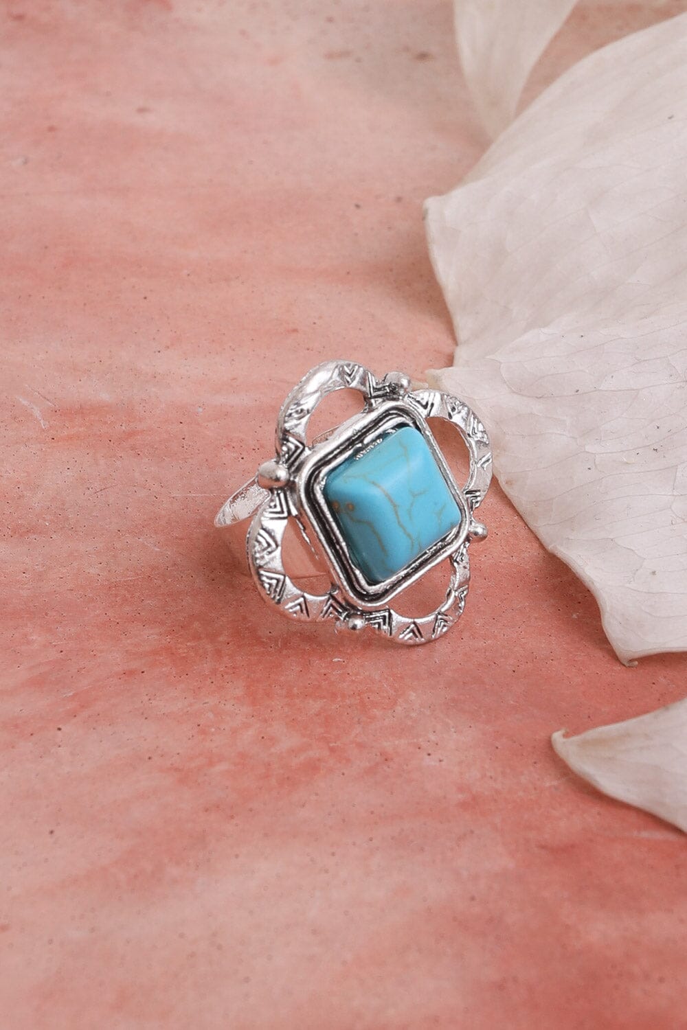 Square Cut Adjustable Turquoise Ring Jewelry Leto Collection 