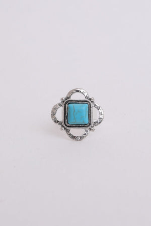 Square Cut Adjustable Turquoise Ring Jewelry Leto Collection 