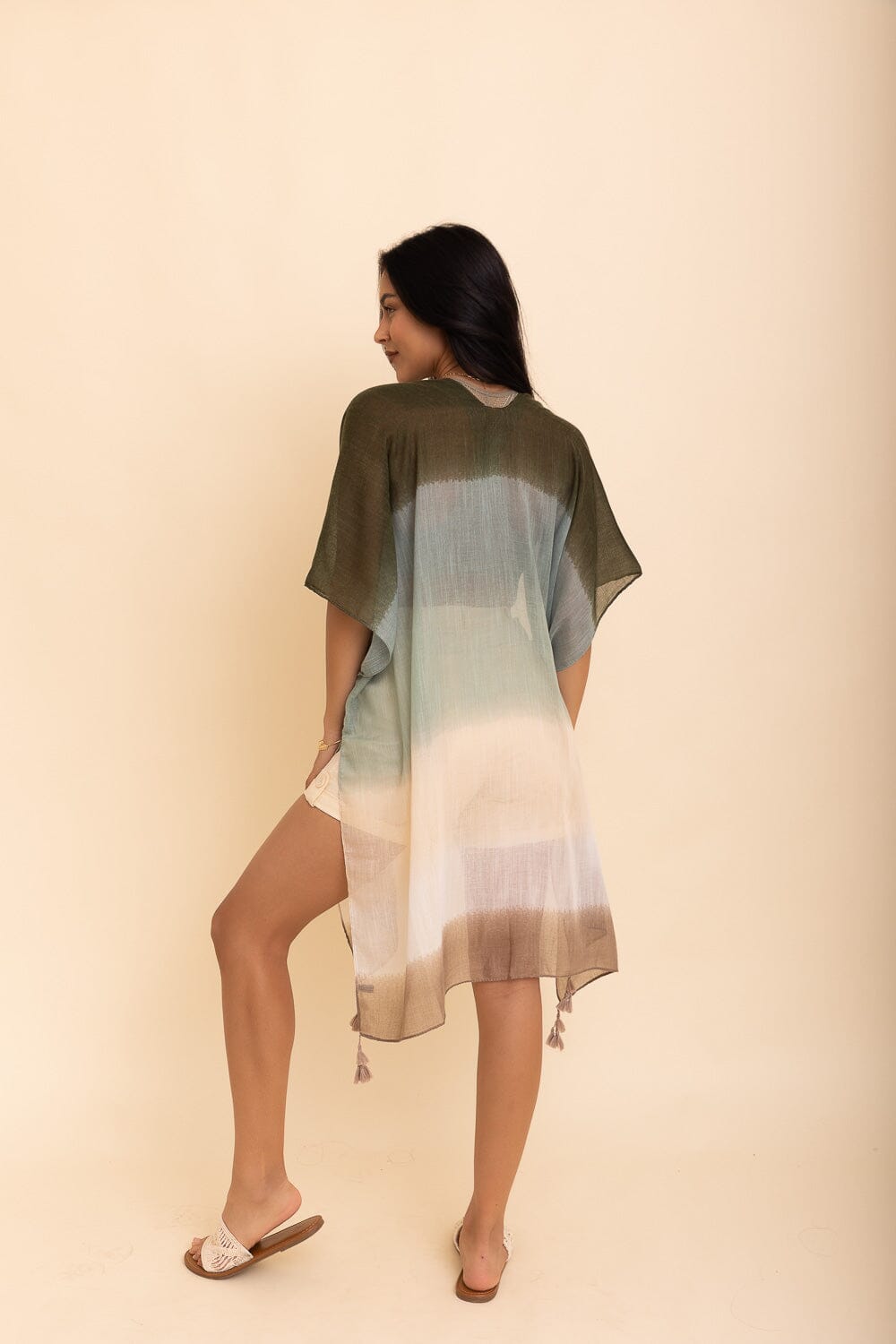 Summer Multi Gradient Kimono Kimono Leto Collection One Size Sage 