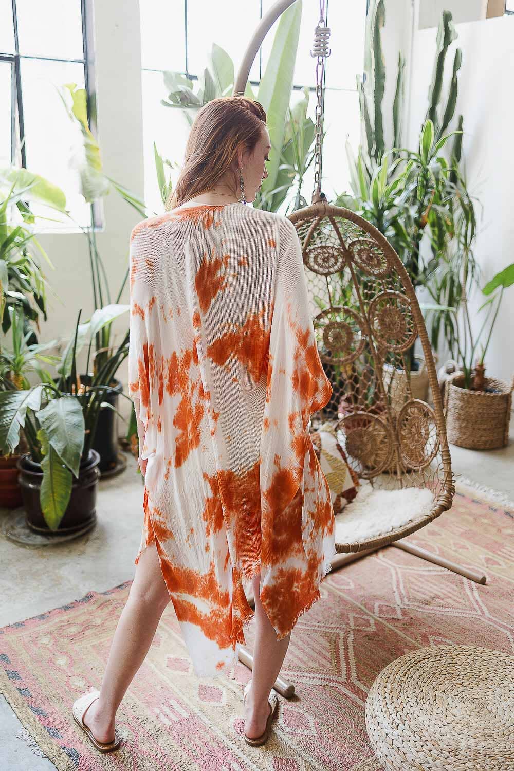 Summer Tie-Dye Kimono Kimono Leto Collection Rust 