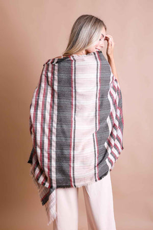 Tartan Check Pocket Ruana Ponchos