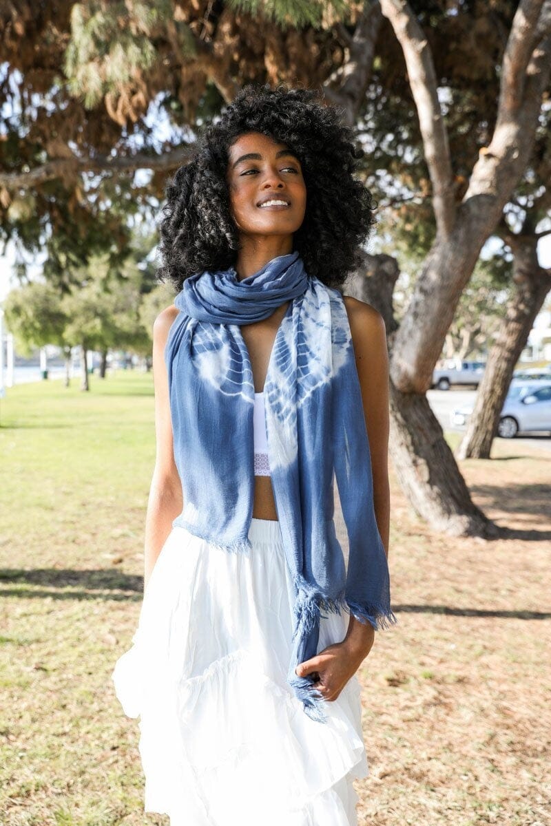 Tie Dye Karma Scarf Scarves Leto Collection BlueDye 