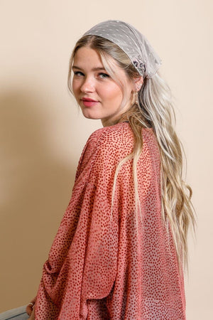 Tulle Lace Poppy Headscarf Hats & Hair Leto Collection Pink 