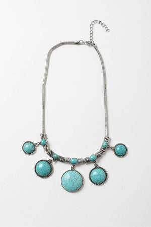 Turquoise Charm Link Necklace Jewelry Leto Collection 