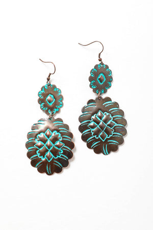 Turquoise Flower Drop Earrings