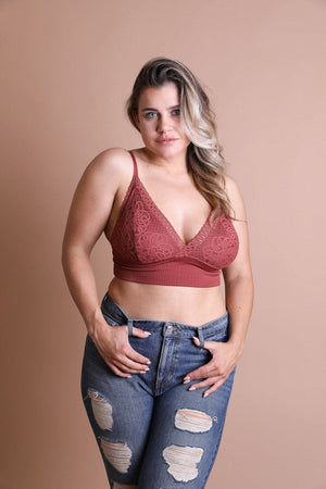 Waistband Loop Lace Brami Plus Leto Collection Rust 