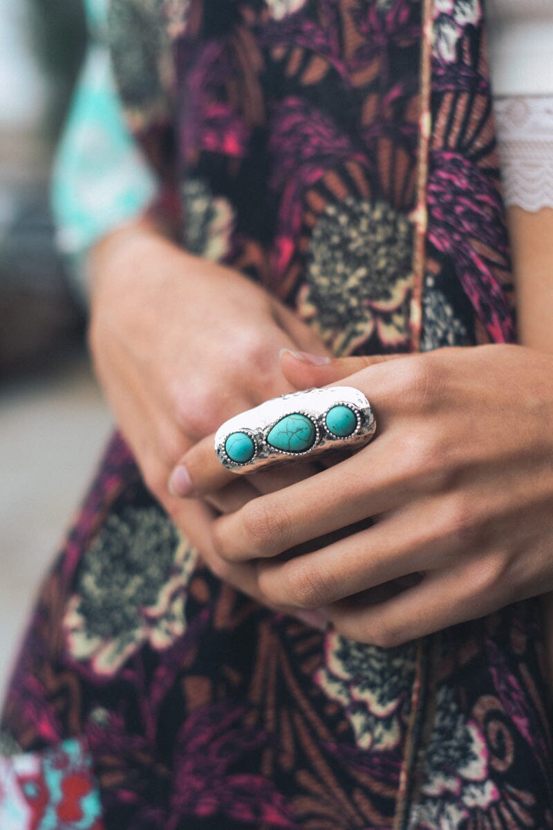 Waterfall Droplet Turquoise Stone Ring Jewelry Leto Collection Turquoise 