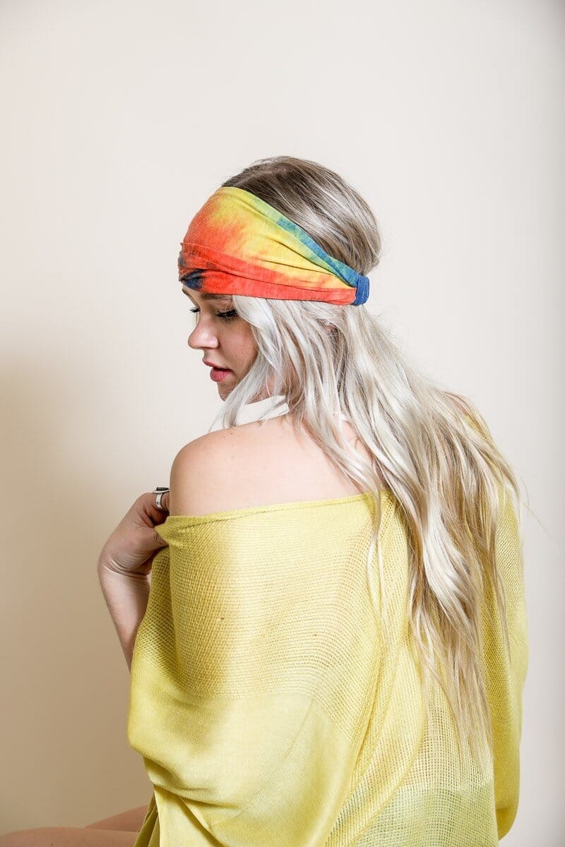 Wide Tie-Dye Headband Hats & Hair Leto Collection Orange 