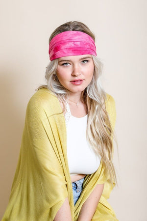 Wide Tie-Dye Headband Hats & Hair Leto Collection Fuchsia 