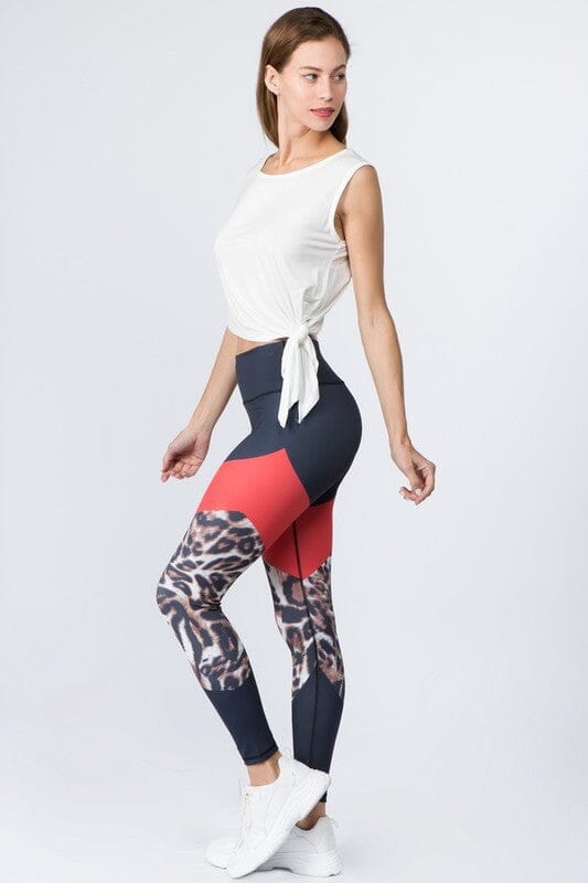 Yelete Active Women's Cheetah Zebra Tie Dye Print Leggings