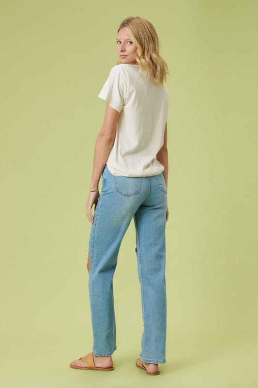 High Rise Wide Leg Two Tone Vibrant Jeans – Ela Mari Boutique