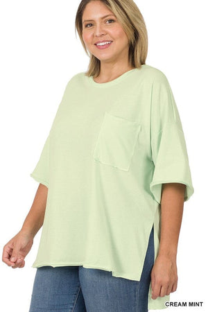 PLUS ROW EDGE HI-LOW HEM BOX TOP ZENANA 